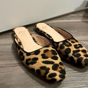 JCrew Women’s Leopard Calf Hair Mules